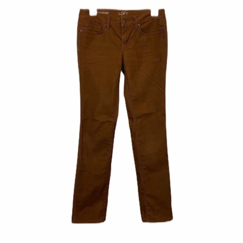 Loft Modern Straight Brown Corduroy Pants 0